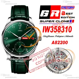 W358310 A82200 Automatyczna męska zegarek GRF stalowa obudowa zielona tarcza srebrne markery skórzany pasek super edycja reloJ hombre puretimewatch montre hommes ptiw