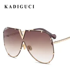 KADIGUCI Mode Sonnenbrillen Männer Frauen Marke Designer Metall Rahmen Übergroße Persönlichkeit Hohe Qualität UV400 Unisex Sonnenbrille K4144113038