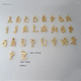 Halsketten mit Anhänger, 26 Buchstaben, goldfarben, 45,7 cm, gedrehte Kette, Buchstabe A, CZ-Stein, glänzend