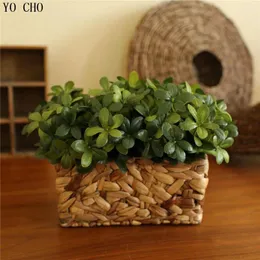 Fiori decorativi Fiore di simulazione di alta qualità 7 mazzi Piccole foglie di cuculo Piante artificiali verdi per la casa in plastica
