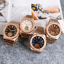 26510 Tourbillon Luxury Mens Design Watch 42 مم من الفولاذ المقاوم للصدأ بالكامل تلقائيًا ميكانيكية ليلية مضادة للماء من الدرجة الأولى لوكس Klon Uhr Relojes