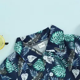의류 세트 유아 아기 소년 여름 옷 하와이 버튼 다운 셔츠 반바지 2T 3T 4T 5T 2PCS 의상