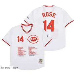 Mitchell과 Ness Throwback Reds 야구 저지 신시내티 피트 장미 조니 벤치 Joe Morgan Larkin Concepcion Deion Sanders Tony Perez Ken Griffey Jr. Size S-4XL 475