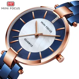 MINI FOCUS Fashion Steel Band Fritillaria Japanese Movement Waterproof Women's Quartz Watch 0224L