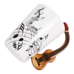 Mugs Creative Novelty Guitar Handle Ceramic Cup Free Spectrum Coffee Milk Tea Personality Mug Unique Musical Instrument Gift