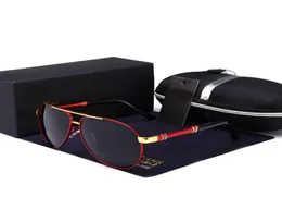 Luxury-Mens solglasögon Brand Designer Pilot Polariserade Male Sun Glasse-glasögon Gafas de Sol Masculino för män Erkek Gozluk1352448