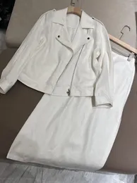 Vestidos de trabalho primavera 2024 b c saias femininas terno casaco de linho cintura alta em linha reta saia longa elegante mulher roupas 2 peça conjunto