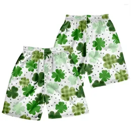 Mäns shorts Hawaiian Style Four Leaf Clover Cargo Pants Streetwear Casual Techwear Basketball Gym Fitness Home Sports Men kläder