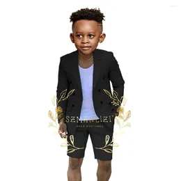 Men's Suits Children Khaki Piano Party Dress School Kids Graduation Ceremony Pograph Suit Flower Boy Host Performance Dance Show Costume