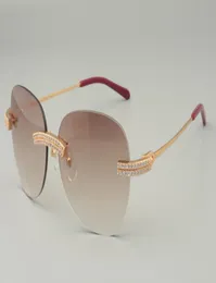 2019 New Luxury Fashion White Double Row Large Diamond Sunglasses Personality Ultra Light Metal Temple Sungrasses 352412C5467805