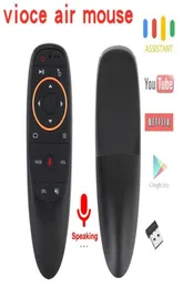 G10音声リモートコントロール2 4GワイヤレスエアマウスマイクジャイロスコープAndroid TV BoxのIR学習