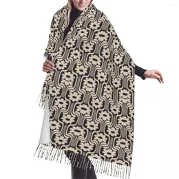 스카프 세련된 꽃 패턴 술 패턴 스카프 여자 겨울 따뜻한 목도리 랩 랩 레이디 Orla Kiely 패션 다목적 여성