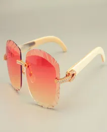 2019 новые солнцезащитные очки с линзами DHL 8300715, натуральные белые рога, очки с роскошными бриллиантами, унисекс, солнцезащитный козырек5710753
