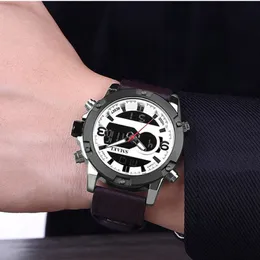 Smael New Sport Watches防水本物のデュアルディスプレイQuartzリストウォッチビッグダイヤルファッションクールマン1320デジタルウォッチLED MEN214Y