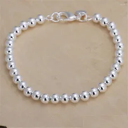 Charm Bracelets 6Mm Exquisite Beads Sier Plated Listings High Quality Fashion Selling Jewelry Christmas Gifts Drop Delivery Dhvgw