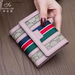 Factory 50% Discount on Promotional Brand Designer Women's Handbags New Folding Wallet Womens Short Leather Fold Money Clip Simple and Card Position Fashion