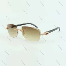 Designer-Cartirr-Brille im Diamantschliff für Herren Bouquet Diamond Buffs Sonnenbrille 3524015 mit Cart-Brille aus natürlichem schwarzem Büffelhorn und geschliffener Linse 3,0 Stärke 939