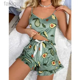 Seksowne piżamę kobiety piżamowe setki sexy awokado nadruk pijamas piżama tleśna snu