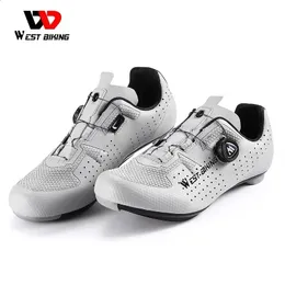 West Cykling MTB Cleat Shoes Road Bike SPD Sneaker Shoes Racing Triathlon Selflocking Non-Slip Clip Cycling Shoes Storlek 39-44 240312