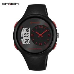 Sanda New Electronic Junior High School Student Watch Fashion Waterproof Night Light Sports Trend męski