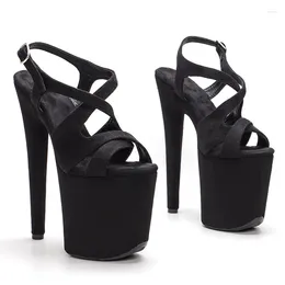 Модельные туфли LAIJIANJINXIA 20 см/8 дюймов из флока, модные пикантные экзотические женские сандалии на высоком каблуке и платформе для вечеринок, современные сандалии для танцев на шесте 065