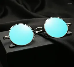 2019 moda redonda polarizada óculos de sol dos homens design da marca feminino tons retro liga óculos de sol uv400 eyewear13378485