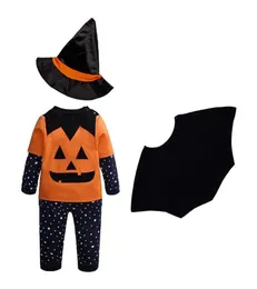 Zestawy odzieżowe Halloween Baby Wizard Cosplay Długie rękawie Dypina Top Star Pant Cloak Hat 4PCS Kidton Costume for Boys Girls2245335560