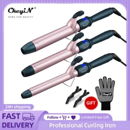 Irons Ckeyin 2538mm Professional Hair Curler 모델러 Ceramic Tourmaline Curl Wand Barrel 컬링 지팡이 휴대용 긴 짧은 머리 컬러