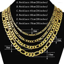 Ketten Hip Hop Herren Halskette 4/6/8 mm Curb Cuban Chain Goldfarbe gefüllt Schmuck Halsketten Party Alltagskleidung 50–75 cm