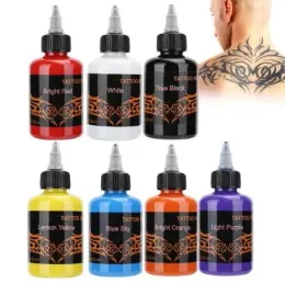 Bläck 7 färger 120 ml tatuering Tillbehörsleveranser långvarig kroppskonstfärg bläck flytande naturlig växt mikroblading tatuering pigment