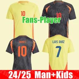 Ny 2024 Colombia James Soccer Jerseys Kids Kit 2025 Columbia National Team Football Shirt Home Away Set Camisetas Copa America D.Valoyes Arango C. Chucho Cuadrado