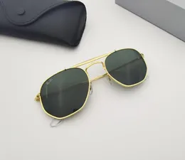 RB 3648 Top Designer Brand Metal Sun Sunglasses Double Bridge Polygon Frame Glass Lens des Lunettes de Soleil Quality Caseacc6861940