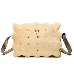 Shoulder Bags Kawaii Sandwich Biscuits Plush For Youth Casual Ladies Crossbody Messenger Women