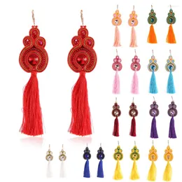 Висячие серьги KpacoTa Сутажные длинные кисточки в этническом стиле в стиле бохо, модные украшения, женские серьги, аксессуары ручной работы, подарки для девочек