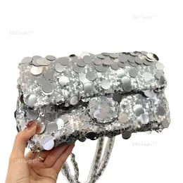 2024 New Designers Classic Sequins Crossbody Bags Handbags High Quality Quilted Matelasse Flap Fashion Sier Metal Chain Women Shoulder Designer Bag Coin Purse