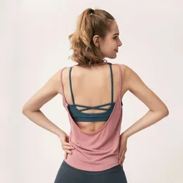 Lu Align Align Lu Lemon Vest Sexy Yoga with U-shaped Straps and Fabric Women's Fiess 2024 Gym Jogger Sports Lemon 2024 Gym Jogger