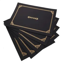 Certyfikat Dyploma Cover Cover Dokument Paper Pokrywa posiadacze Black Folder Folder Award Foldery A4 Blue Binder Ramki 240306