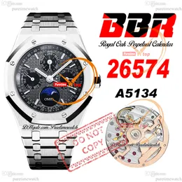 26574 Complicato A5134 Orologio automatico da uomo BBRF 41 mm Calendario perpetuo Quadrante grigio nero Bracciale in acciaio inossidabile Super Edition Puretimewatch Reloj Hombre