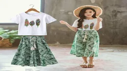 Высококачественные комплекты летней одежды для девочек, рубашка с короткими рукавами для маленьких девочек, топ и шорты, костюмы, детская одежда с принтом Children039s Clothes9258431