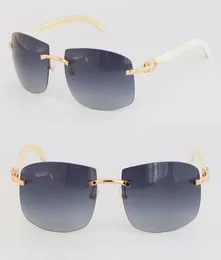 Ganze größere Herren-Sonnenbrille, große randlose weiße Büffelhorn-Brille 4189705 C, Dekoration, Goldrahmen, Brillenbox, Rahmengröße 65912922