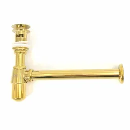 Rolya Whole New Arrival Solid Brass Round Golden Plate Bottle Trap Pop Up Gold Bathroom Vanity Sink Waste Drain P trapWaste9263733