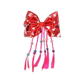 8pcs New Girls 7inch bowknot 헤어 클립 탄성 머리 로프 브레이드 valentine039s Day Hair Accessories 가발 포니 테일 아이 23838142549