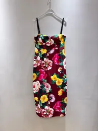 Dolc2024 Designermarke, Kleid mit Blumendruck, bedrucktes, schlankmachendes und sexy trägerloses Kleid im Urlaubsstil für Frauen. Leibchenkleid für Frauen