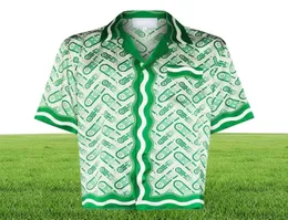 22SS Casabblannca Green Shade Pineapple Shirts T-Shirt Shorts Anzüge Mann Frauen Mode Sommer Strand Urlaub Hawaii T-Shirts Kurze Hose8166077