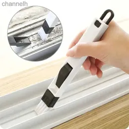 Other Household Cleaning Tools Accessories Two-in-one Brush Multifunctional Door and Window Keyboard Groove Cleaner Dust Shovel Rail Portable Tool 240318