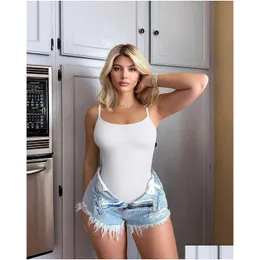 Sexy Pyjamas Y Set Oqq Womens 3-Piece Bodysuit Ribbed Sleeveless Adjustable Thin Shoder Strap Top Sha Bodysuitlf230908 Drop Delivery A Dhgeq