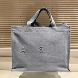 Tasarımcı Studios Denim Alışveriş Çantası Büyük Kapasiteli Tote Çanta Çift Taraflı Renk Oluşturma Oyunlu ve Eğlenceli Hafif ve Yaz Stili Boyutuna Değiştirilmesi Kolay 41cm