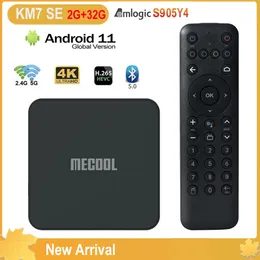 MeCool KM7 SE ATV S905Y4 2G 32G TV BOX Google Certified Smart Voice Remote 5G WiFi Android 11.0ストリーミングスマートセットトップボックス