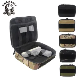 Sacos Sinairsoft Tactical Pistol Carry Bag Gun Case Pacote Coldre Portátil Handgun Carrier Bag Proteção Militar Caça Acessórios