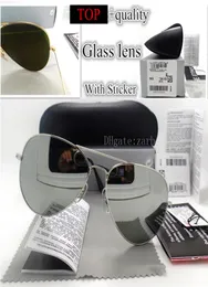Unisex 5862mm Erkek Kadın Güneş Gözlüğü Metal Plank Klasik Plaj Lüks Pilot Vintage G15 Cam Lens Gözlük Spor UV400 Ayna ile 4945091